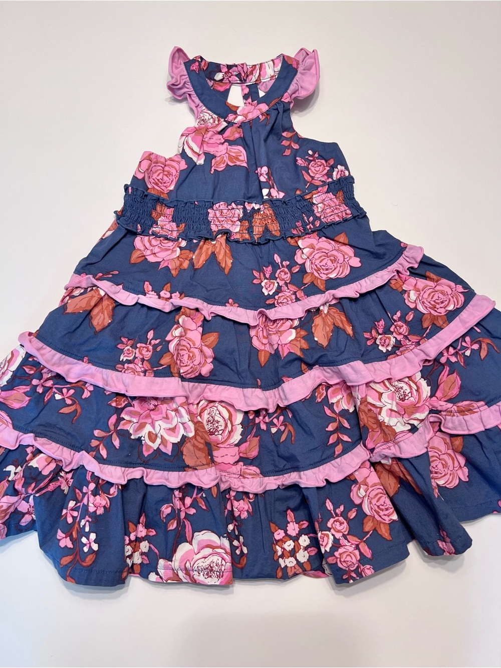Matilda Jane Navy and Pink Floral Tiered Dress